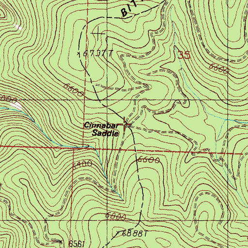 Topographic Map of Cinnabar Saddle, MT
