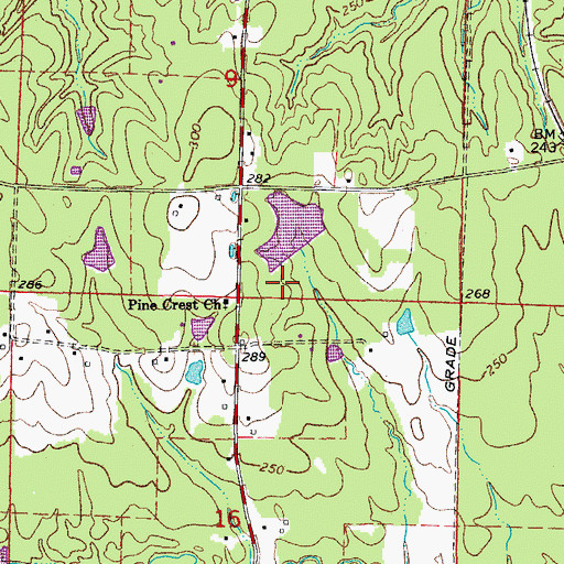 Topographic Map of Kervin Lake Dam Number One Dam, AR