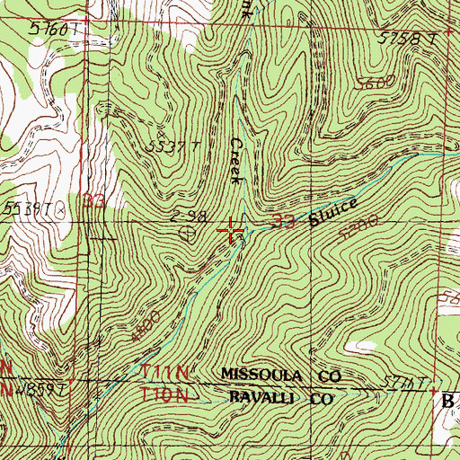 Topographic Map of Last Drink Creek, MT