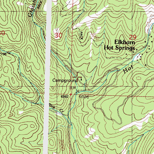 Topographic Map of Grasshopper Campground, MT