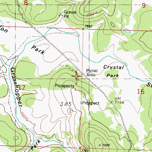Topographic Map of Crystal Park Picnic Area, MT