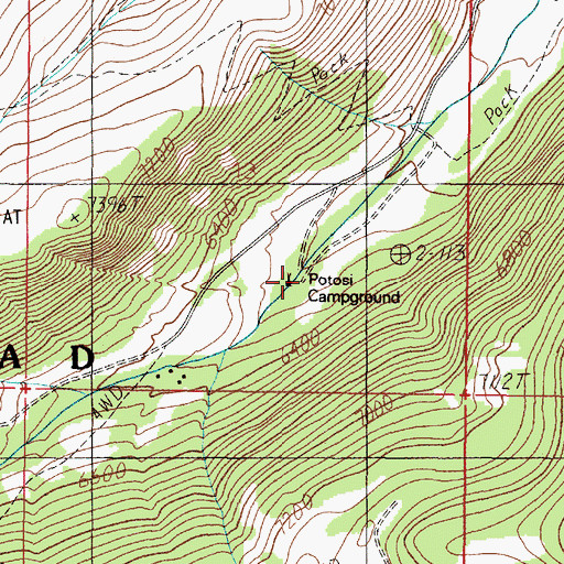 Topographic Map of Potosi Campground, MT