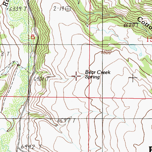 Topographic Map of Bear Creek Spring, MT