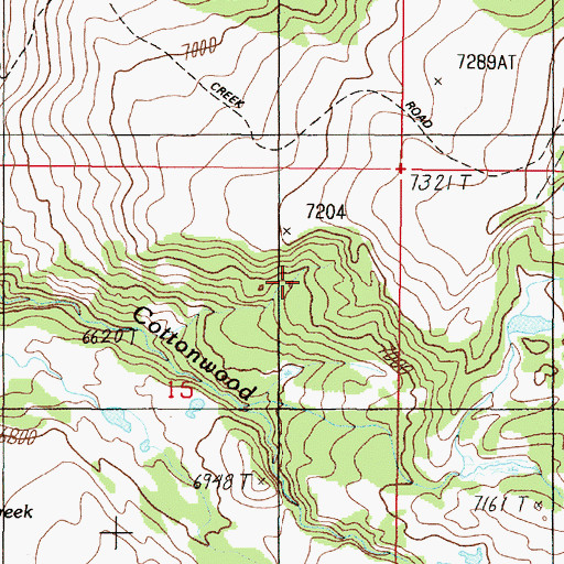 Topographic Map of Cottonwood Natural Area, MT