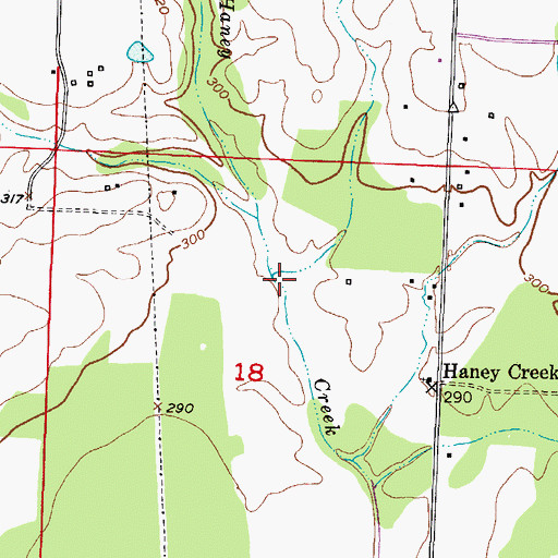 Topographic Map of Haney Creek Watershed Site Two Reservoir, AR