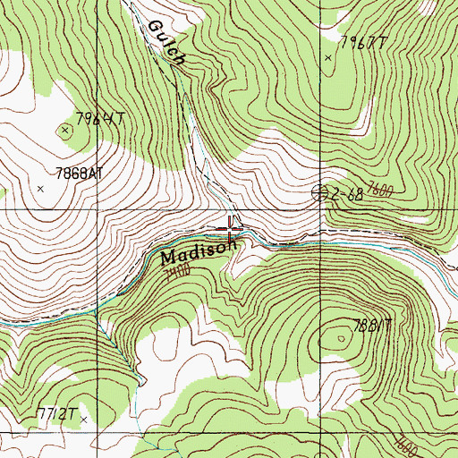Topographic Map of Dry Gulch, MT