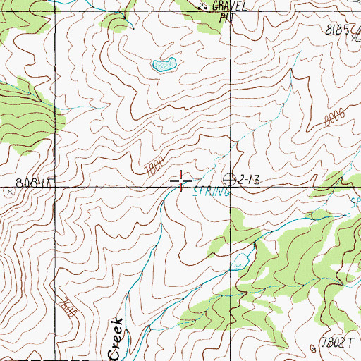 Topographic Map of Long Creek Spring Number One, MT