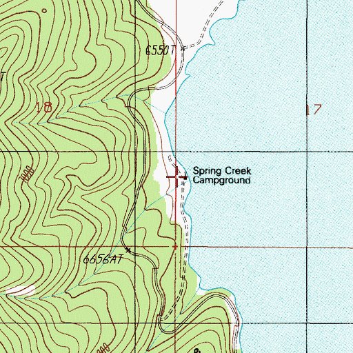 Topographic Map of Spring Creek Campground, MT