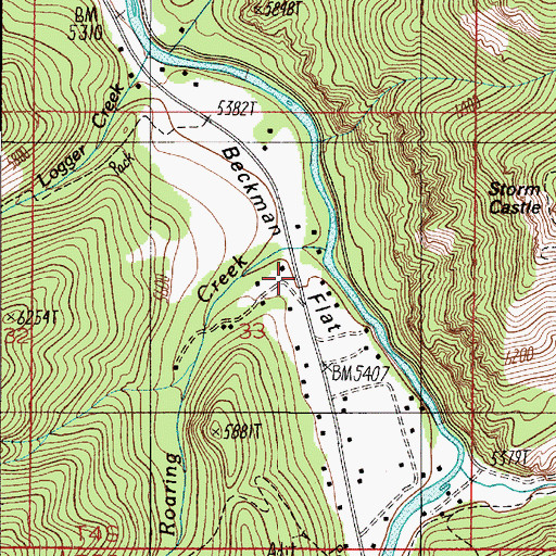 Topographic Map of Beckman Flat, MT