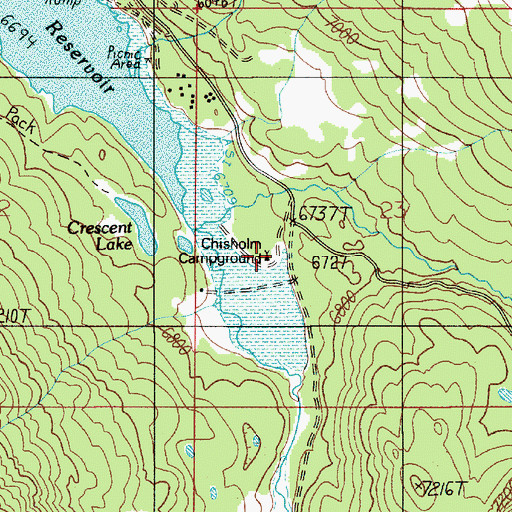 Topographic Map of Chisholm Campground, MT