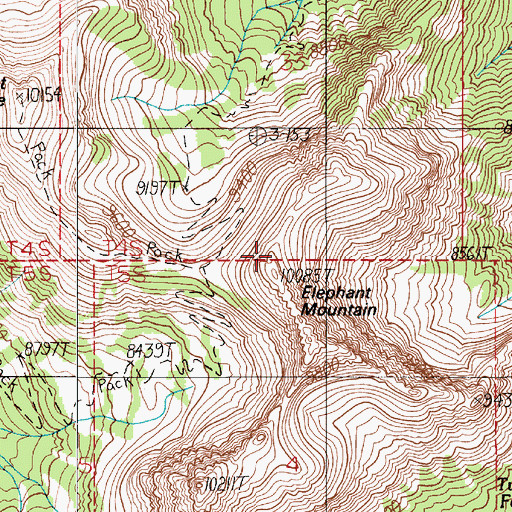 Topographic Map of Elephant Mountain, MT