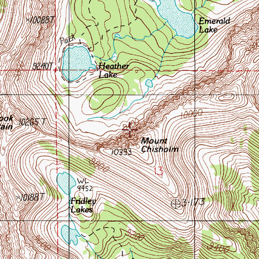 Topographic Map of Mount Chisholm, MT