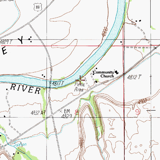 Topographic Map of Paradise Recreation Area, MT