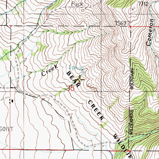 Topographic Map of Bear Creek Wildlife Management Area, MT