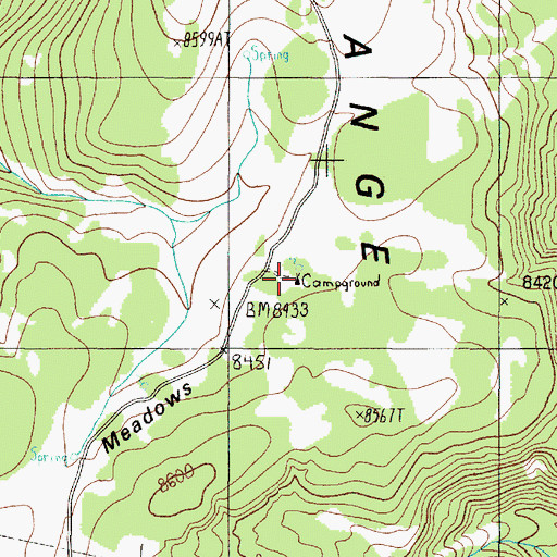 Topographic Map of Clover Meadows Campground, MT