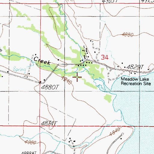 Topographic Map of Ennis Lake Recreation Site, MT
