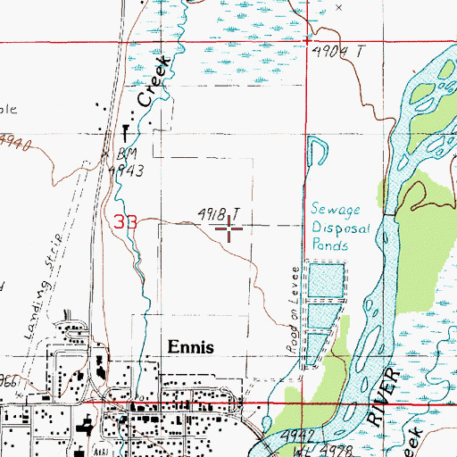 Topographic Map of Ennis Recreation Site, MT