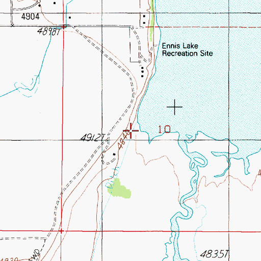 Topographic Map of Meadow Lake Recreation Site, MT