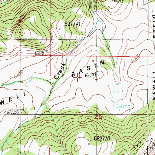 Topographic Map of Newell Basin, MT