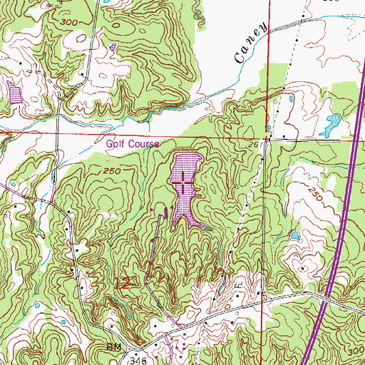Topographic Map of Country Club Lake, AR