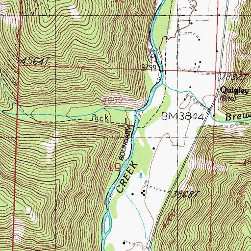 Topographic Map of Sawmill Creek, MT