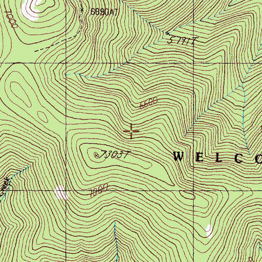 Topographic Map of Welcome Creek Wilderness, MT