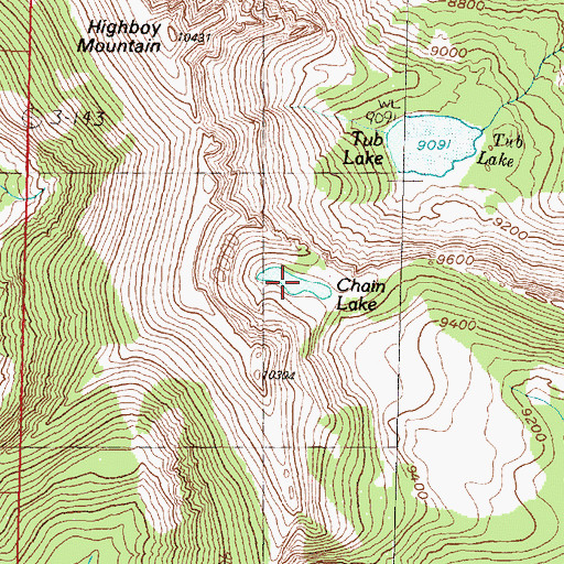 Topographic Map of Chain Lake, MT