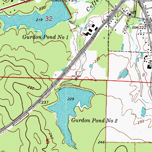 Topographic Map of Gurdon Pond Two Dam, AR