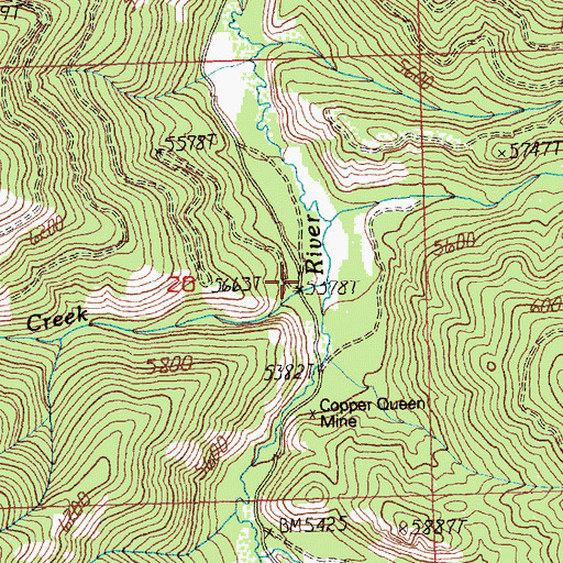 Topographic Map of Devil Creek, MT