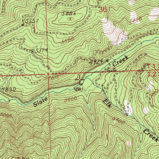 Topographic Map of Elk Creek, MT