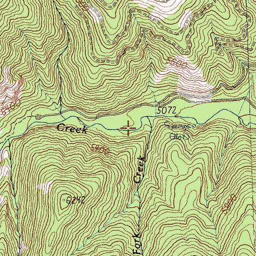 Topographic Map of Fork Creek, MT