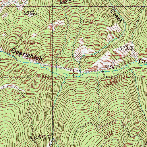 Topographic Map of Gentile Creek, MT
