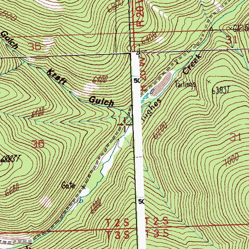 Topographic Map of Kraft Gulch, MT