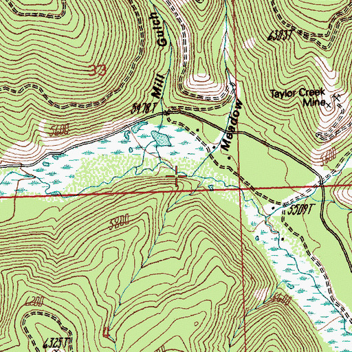 Topographic Map of Meadow Gulch, MT