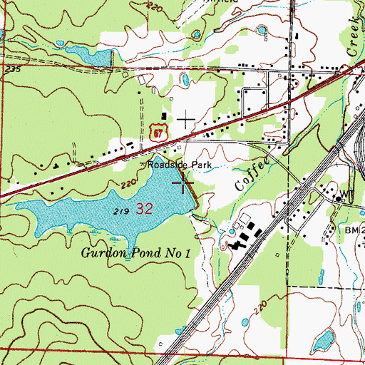 Topographic Map of Gurdon Pond One Dam, AR