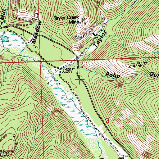Topographic Map of Robb Gulch, MT