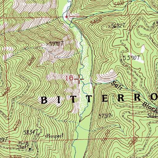 Topographic Map of Salt Block Creek, MT
