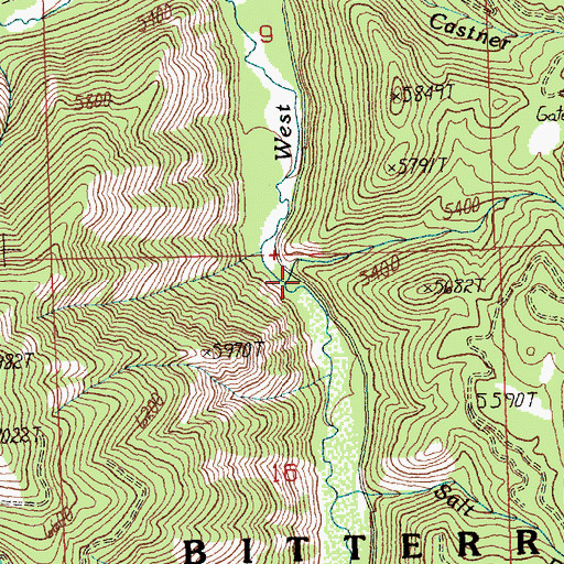 Topographic Map of Thunder Creek, MT