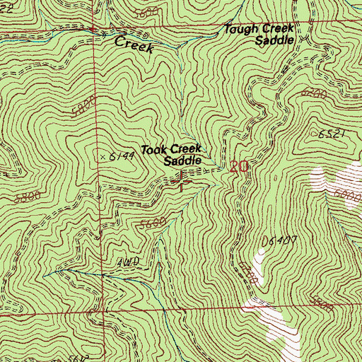 Topographic Map of Took Creek Saddle, MT
