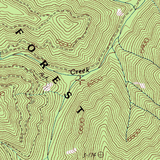 Topographic Map of South Fork Woods Creek, MT