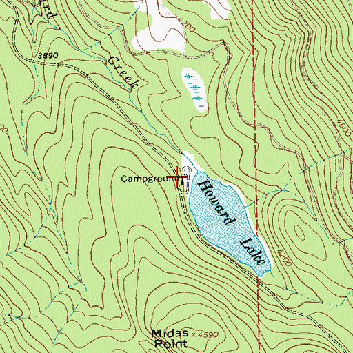 Topographic Map of Howard Lake Campground, MT
