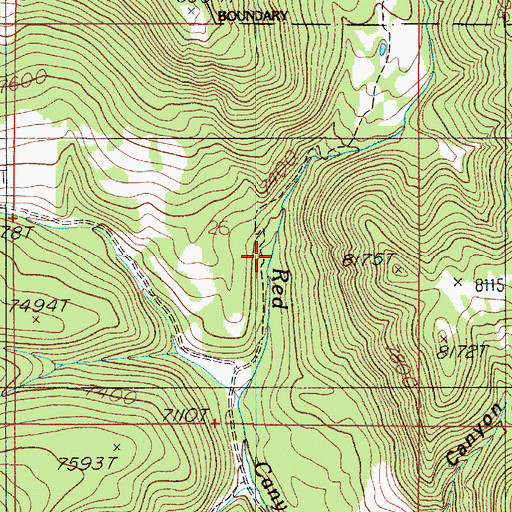 Topographic Map of Red Canyon Fault, MT