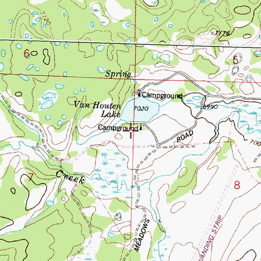Topographic Map of South Van Houten Recreation Site, MT