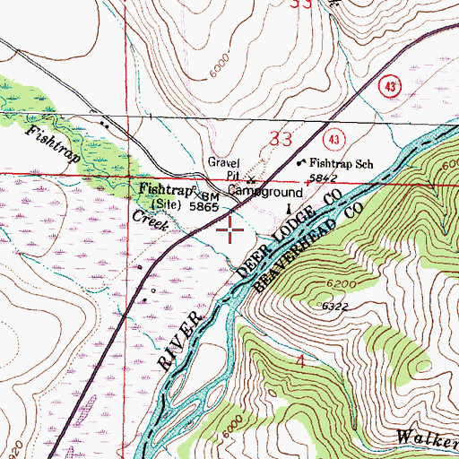 Topographic Map of Fishtrap Creek Sportmans Access, MT