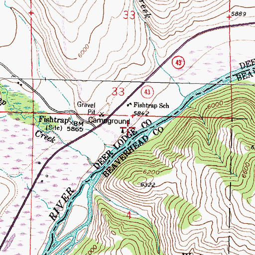 Topographic Map of Fishtrap Campground, MT