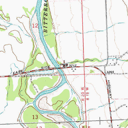 Topographic Map of Florence Bridge Recreation Site, MT