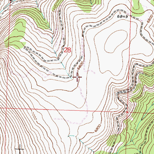Topographic Map of Saddle Mountain Fire Area Poin of Interest, MT