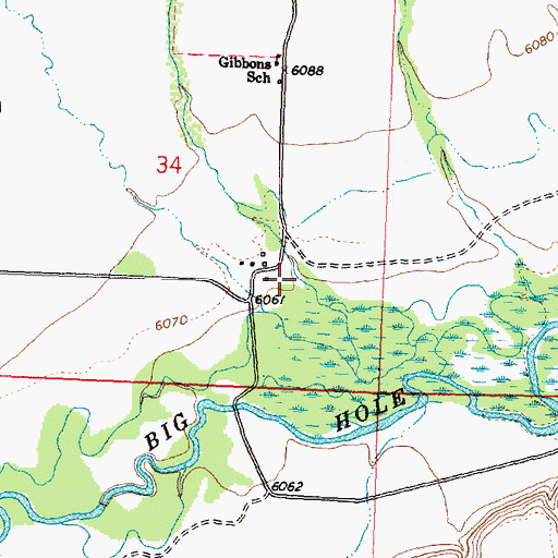 Topographic Map of L'Else, MT