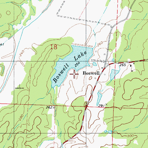 Topographic Map of Boswell Lake Dam, AR