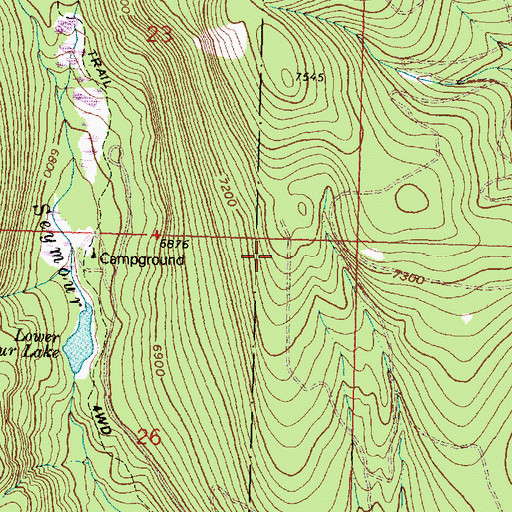 Topographic Map of Lower Seymour Laske Campground, MT